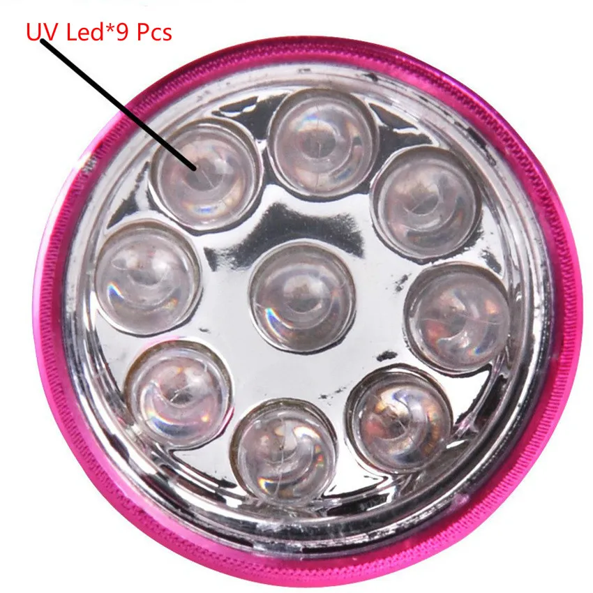 Biutee Tia UV Đèn Mini 9 LED UV Gel Dính Keo Chữa Đèn Ánh Sáng Cầm Tay Máy Sấy Móng Tay UV Đèn Pin dụng Cụ Bấm Móng Tay