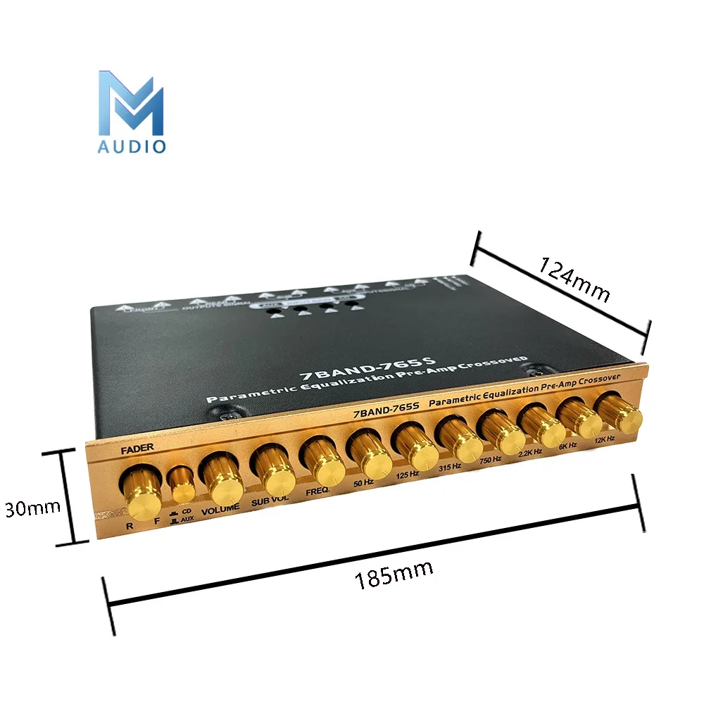 7 Band 765S Parametric Equalization Pre-Amp Crossover Car Audio Equalizer Professional Sound Equipment