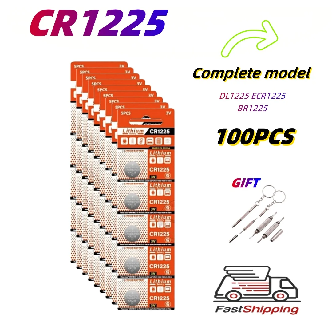 50PCS CR1225 Coin Batteries ECR1225 bateria 1225 Button Battery For Electronic Instrument Remote Control Electronic Scale 3V