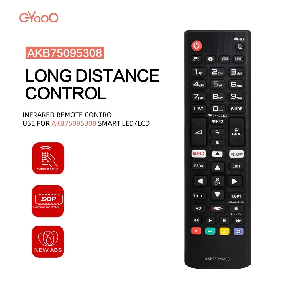 Novo controle remoto de TV substituído AKB 75095308 para TV 43UJ630V 55UJ639V