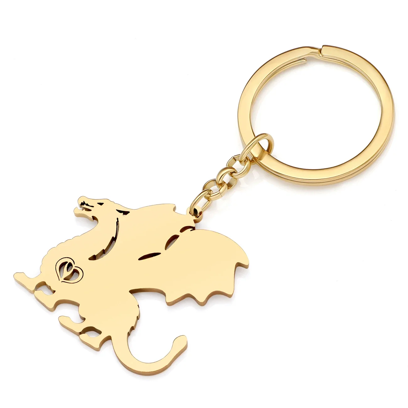 WEVENI Stainless Steel Mythical Dragon Key Chains Jewelry Backpack School Bag Keychains Dinosaur Key Ring Gifts For Womne Girls