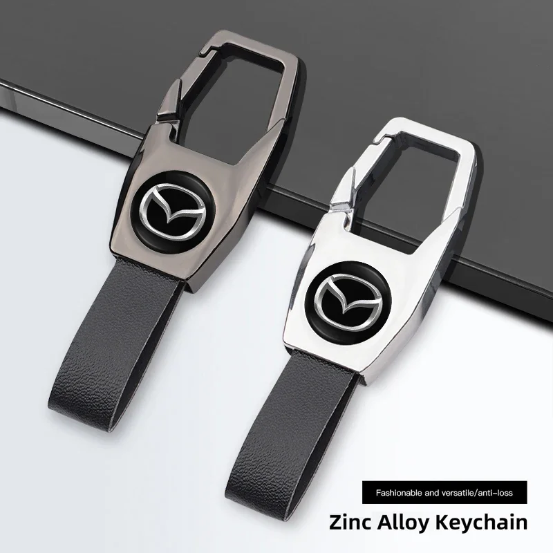 

High Quality Leather Car Keychain Auto Logo Key Rings for Mazda 3 Mazda 6 CX-5 Car Interior Accessories