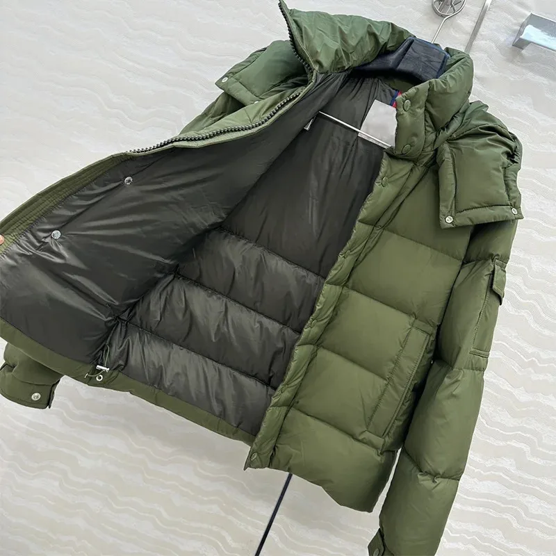 

High quality women's Matte silk fabric, style H,white goose down, hooded jacket with Nylon Material for Windproof 25816171