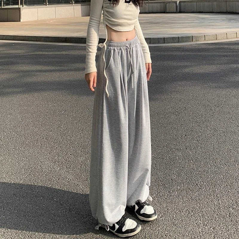 Women Joggers Autumn Winter Drawstring Baggy Sweatpants Loose Lantern Pants Casual Trendy Streetwear Trousers