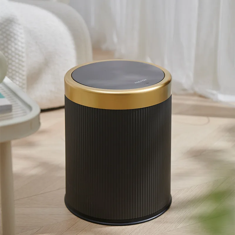 Household High-looking Living Room Kitchen Bedroom Indoor and Outdoor Double-bucket Trash Can Press with Lid Trash Can