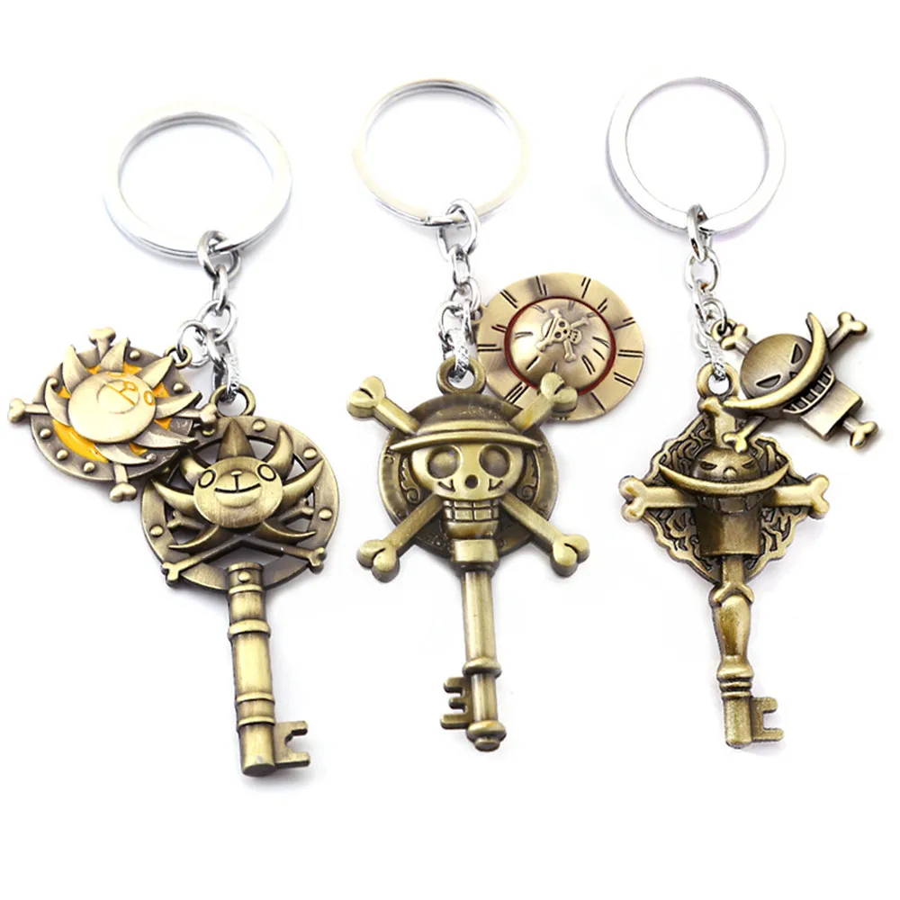 Anime One Piece Luffy Hat Edward Newgate Thousand Sunny Action Figure Model Kids Toys Metal Keychain Pendant