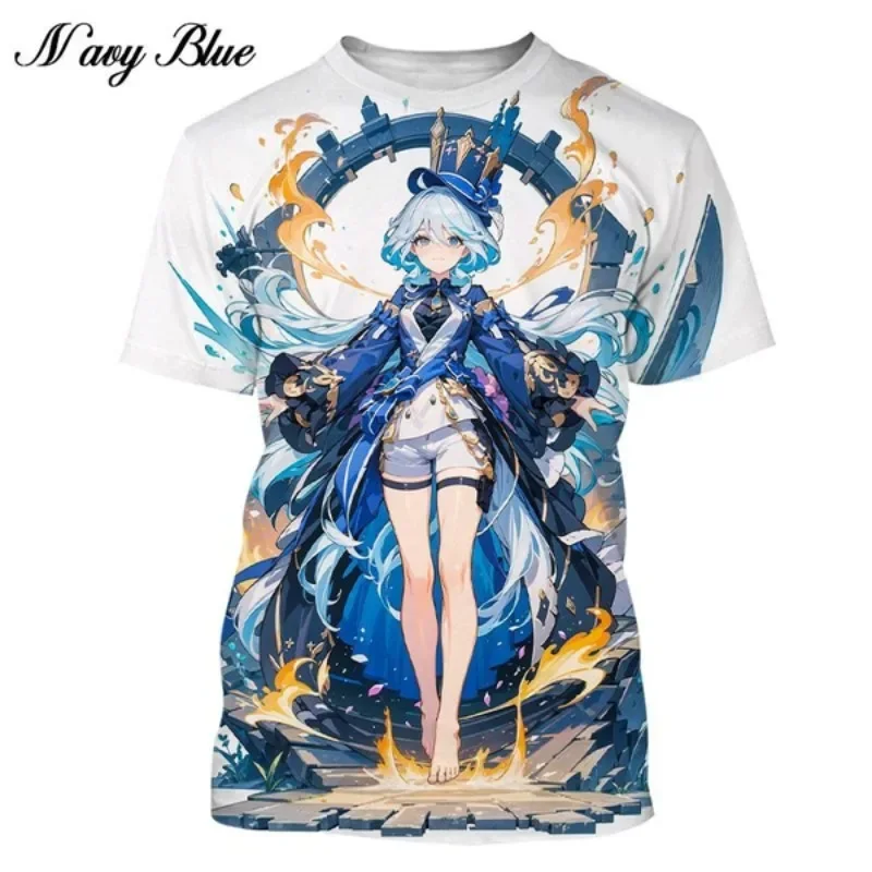 Game Anime Genshin Impact T Shirt Men/women Round Neck 3d Print Graphic T-shirt Casual Short Sleeve Cute Girl T-shirts Tee