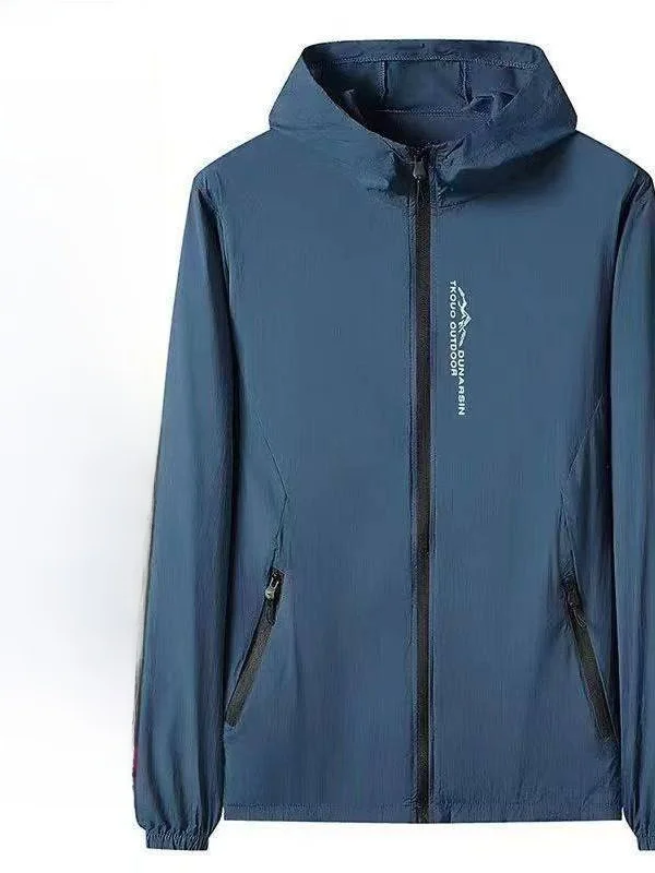 

Мужская легкая повседневная куртка из ледяного шелка с защитой от солнца, элегантная, тонкая, летняя, с V-образным вырезом, короткая, с защитой от УФ-излучения