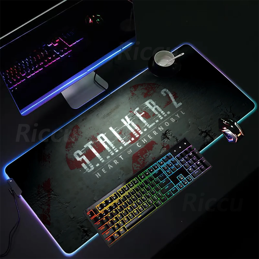 

Hot selling item Stalker 2 LED mouse Pad PC Table mats High definition print RGB Mouse Pad Desktop gaming accessories mouse pad