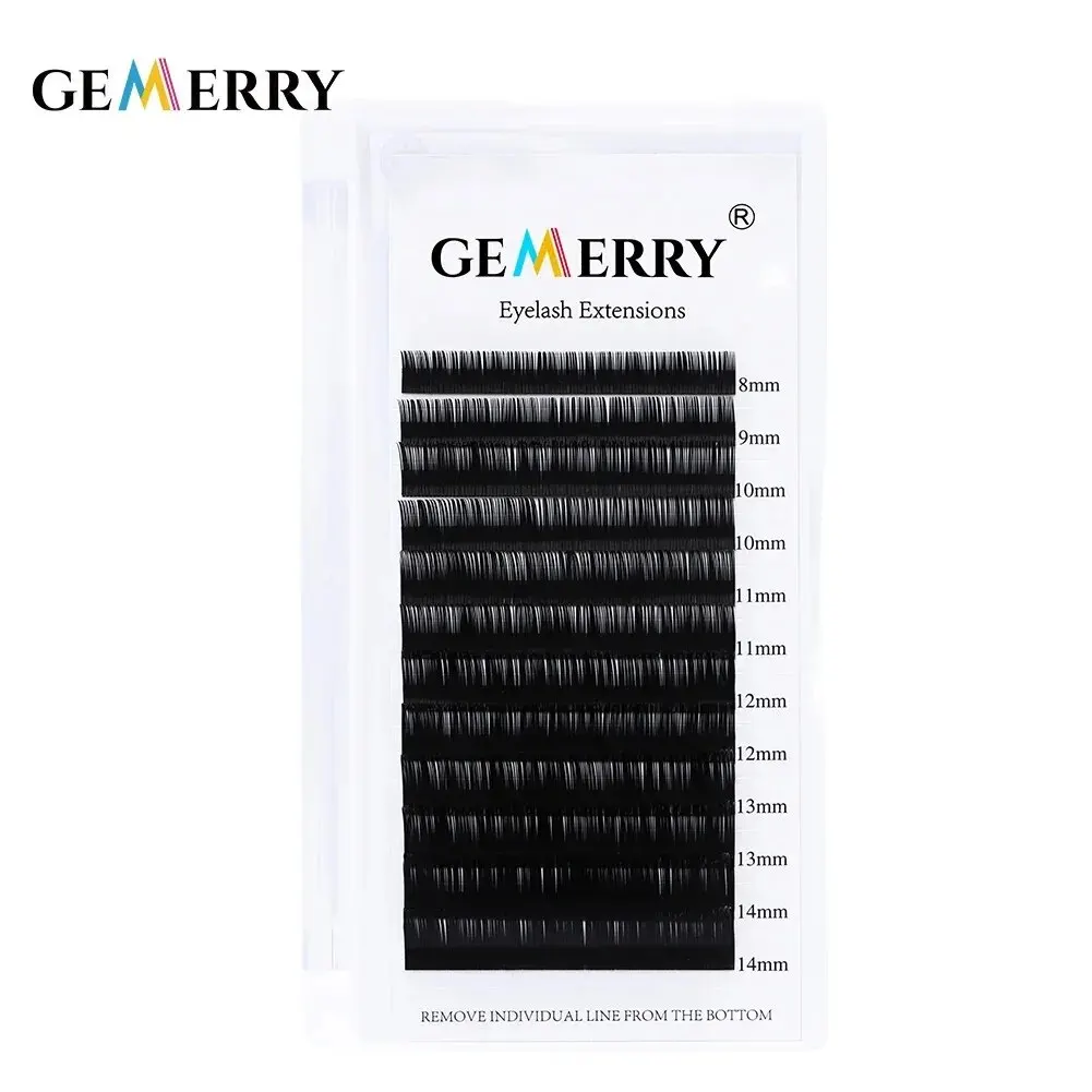 Gemerry Russian Volume Lashes Individual Eyelashes Extension Natural Soft Classic Lash Faux Mink Handmade Fans Makeup