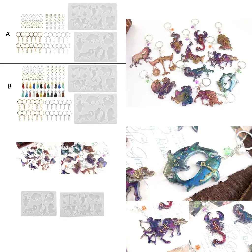

Модные смоляные формы для брелков «Созвездие» с отверстием для эпоксидной смолы для брелоков и открытых прыжковых колец для