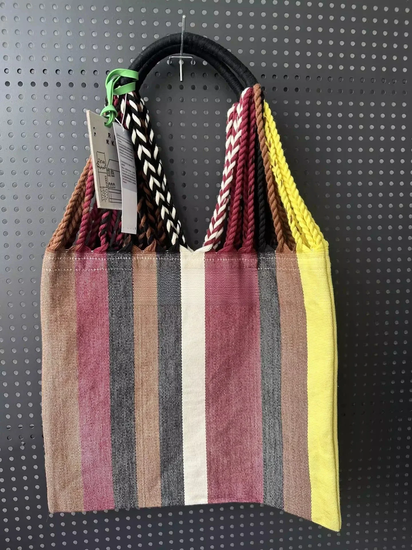 Bolso Tote Tejido con Bloques de Color Estilo Marni 2026, Bolso Grande de Mano y Hombro Casual