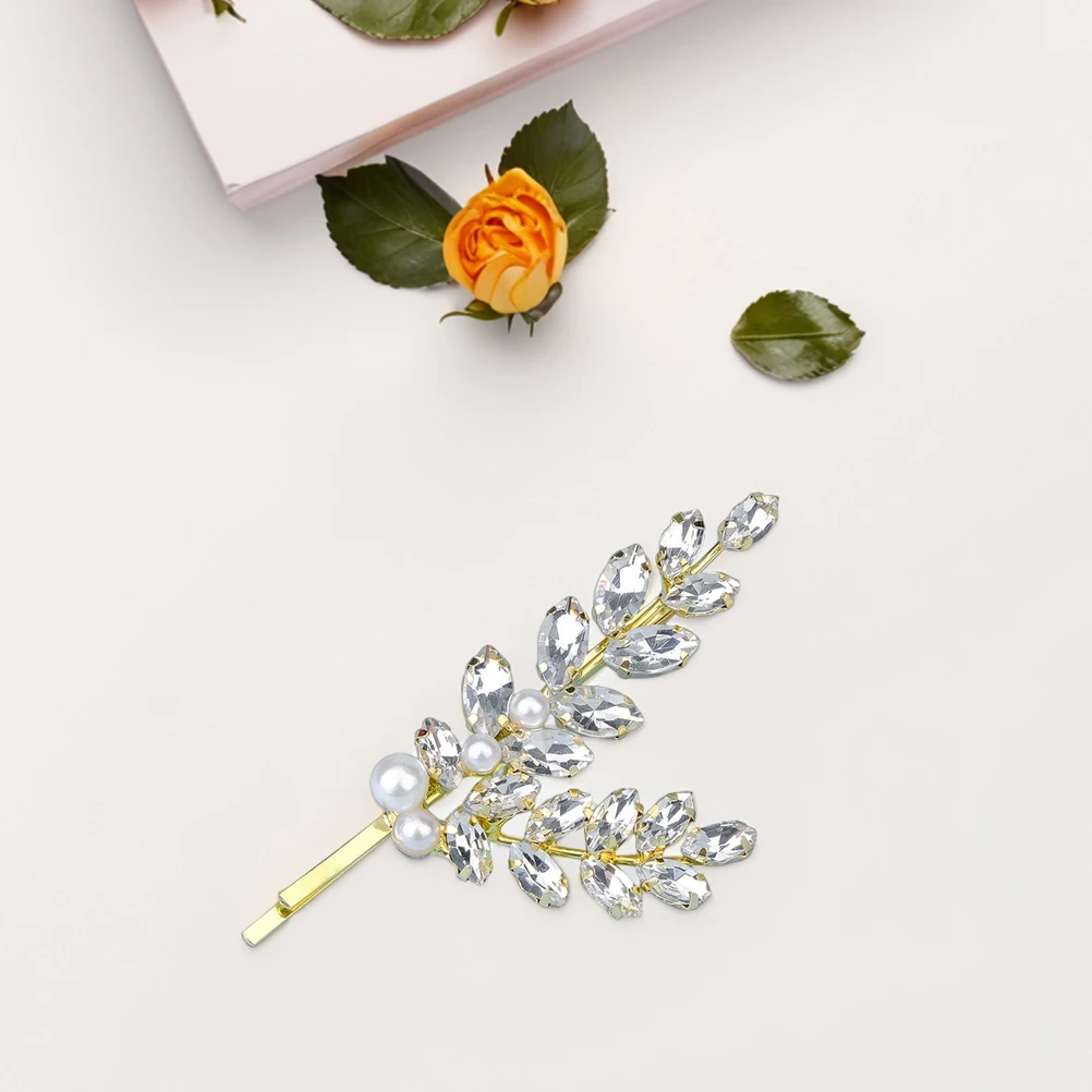 

Elegant Rhinestone Hair Accessories Bobby Pins Barrettes for Women Bridal Wedding Side Bangs Thick Wheat Spike