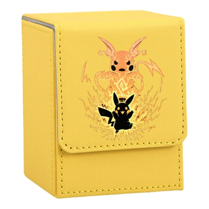 Anime Mewtwo Card Case Gengar Raichu Lucario Tyranitar Salamence Gyarados Diy Leather Action Toy Figures Game Collection Box