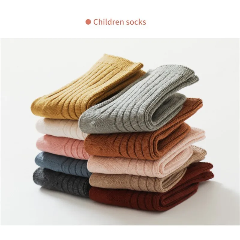 0-8T Children\'s Baby Socks For Girls Boys Cotton Solid Kids Short Socks Spring Autumn Striped Toddler Sport Sock Accessories New