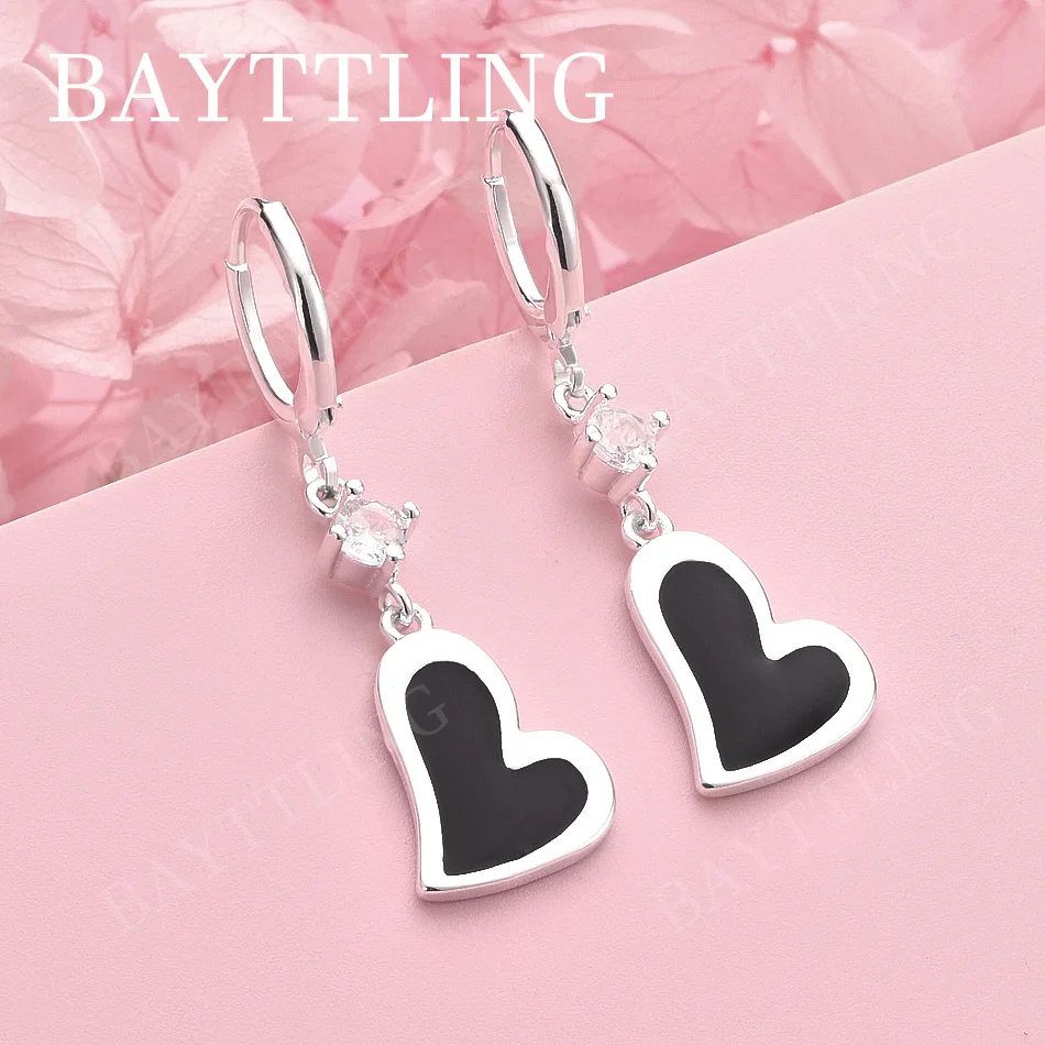 

Изысканные серьги в форме сердца из стерлингового серебра 925 пробы для женщин, модные свадебные ювелирные украшения