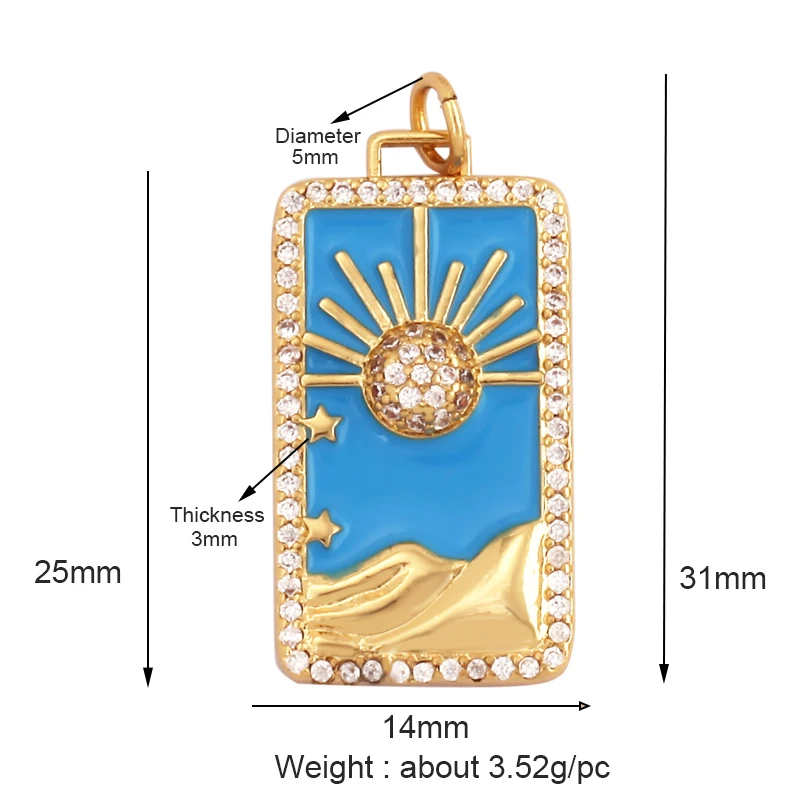 Whole sale custom selection -- Sun Moon Star 18K Gold Plated Charm Pendant,Cubic Zirconia Jewelry Necklace  Making Supplies