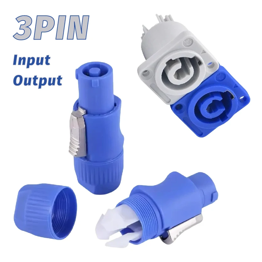 

Powercon 3 Pin Connector Lockable Cable Plug Socket for Electric Drill LED Screen Stage Lighting Power Connecting