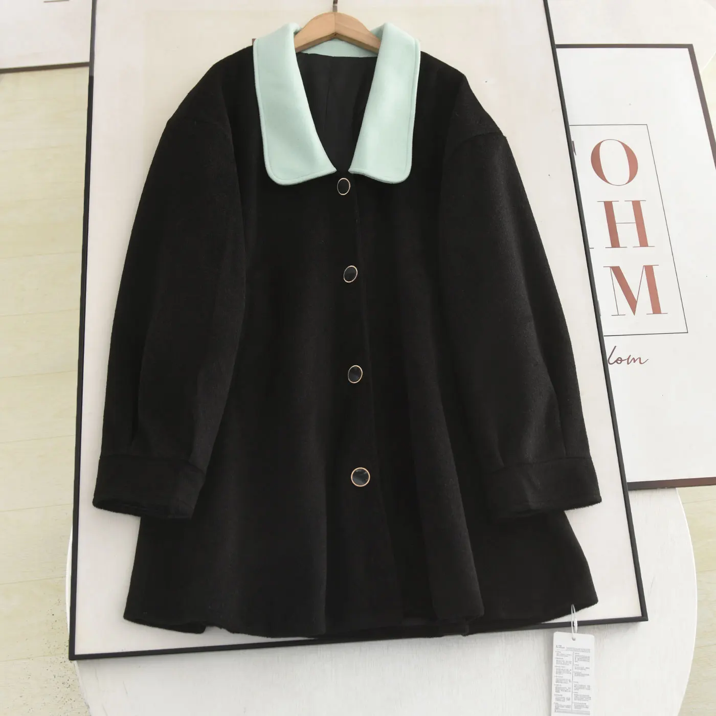 

Новинка: Модное женское шерстяное пальто свободного кроя в корейском студенческом стиле, зимнее, с широким поясом, омолаживающее, для повседневной носки