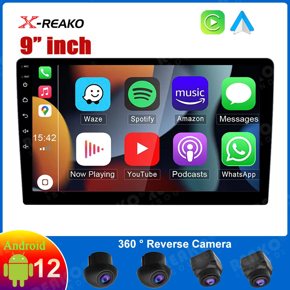 

X-REAKO DSP AM 2 DIN Car Radio 9" 10" Android 12 Built-in Carplay Auto Car Multimedia Player GPS Navigation Wifi RDS FM Stereo