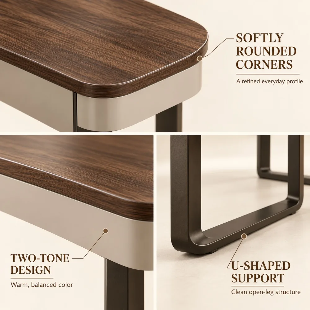 Modern Luxury Solid Wood Study Desk, New North American Black Walnut Office Table Italian Minimalist Household Writing Desk