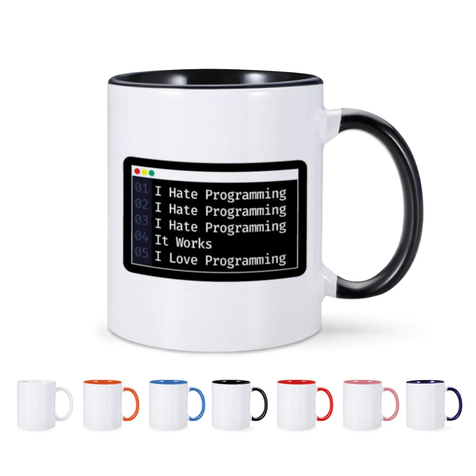 1pc 11oz Funny Code Coffee Mug I Hate Programming Mug for Coworker Programmer IT practitioners Ceramic Cup Drinkware Unique Gift