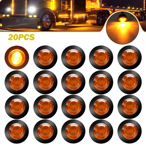 Luces LED de señalización lateral para coche, luz delantera y trasera para camión, autobús, remolque, furgoneta, caravana y barco, 3/4 "", 20/10 piezas