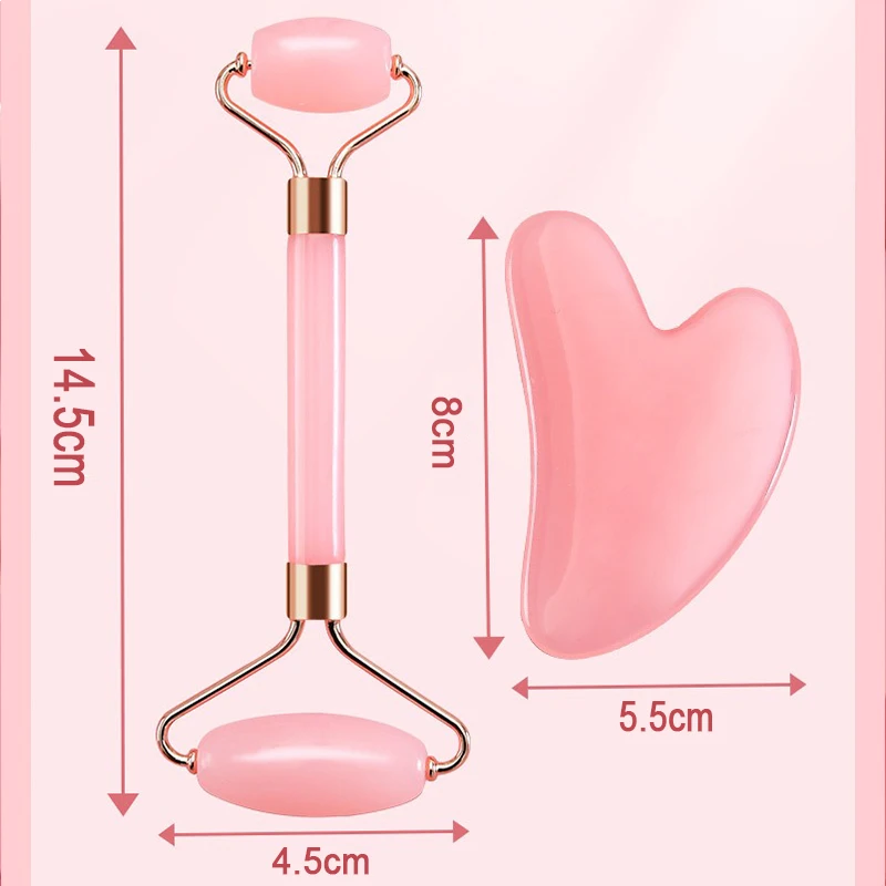 

1Pcs Pink Resin Facial Massage Instrumenr Roller Beauty Scraping Double-ended Massage Unblock And Relax Beauty Skincare Tools 07