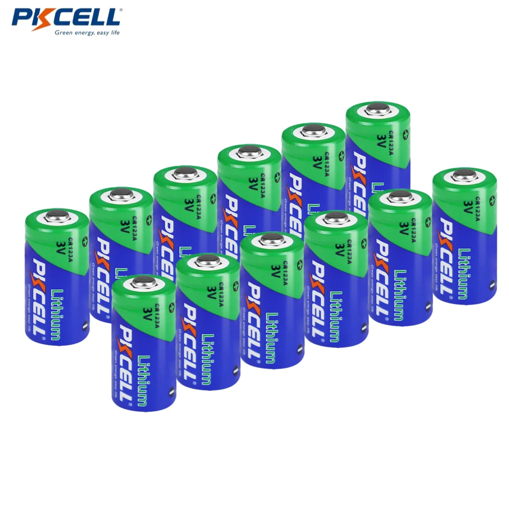 PKCELL 12PCS Photo Lithium Battery CR123A Battery 3V Lithium 1500mAh CR123A Li-MnO2 Batteries Ideal for Medical Equipment