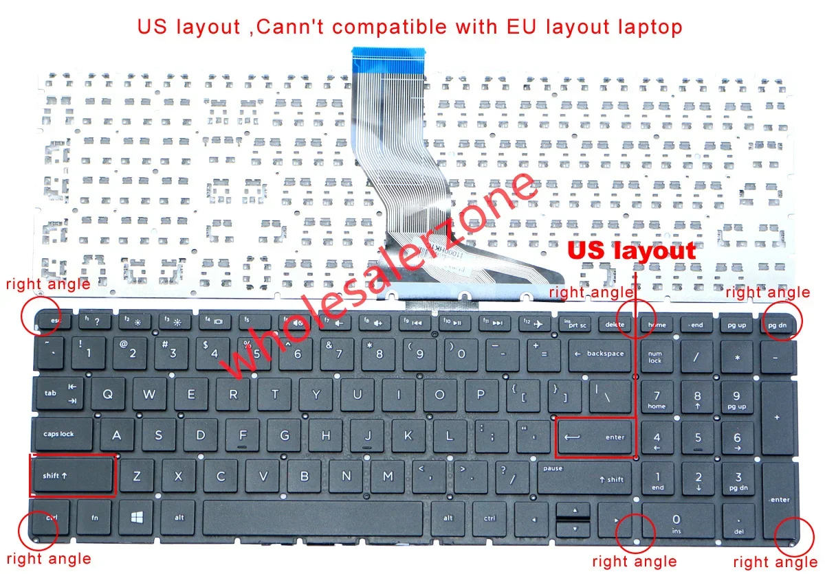 New US Keyboard for HP 17-AE 17-AExxx,17-AK 17-AKxxxx,17-BS,17-AR 17-ARxxx,17-BSxxx,250 G6,255 G6,256 G6,258 G6 series laptop