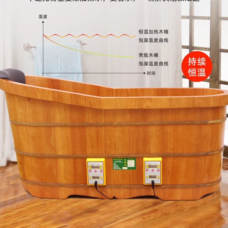 Useful Things Home Wooden Bathtub Baby Wooden Bathroom Tubs Portable Adults Pedicure Foot Tub Shower Banheira Spa Bath