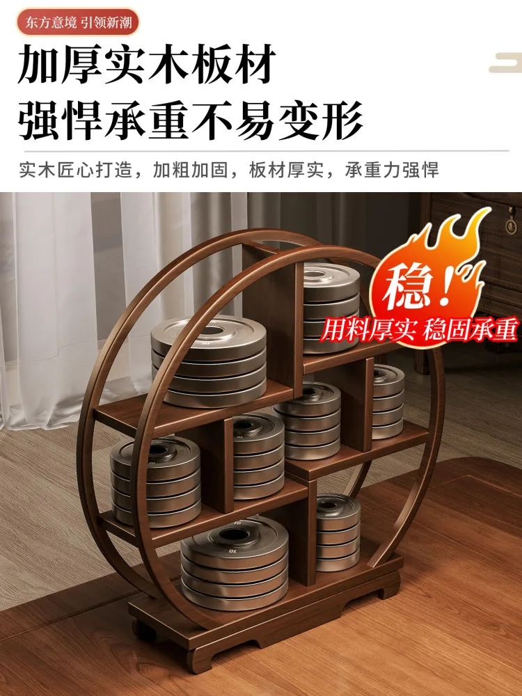 Solid Wood Small Bogu Rack, Teaware Display Shelf for Teapot Tea Cup Storage Organizer, Chinese Style Decor Stand for Tea Room