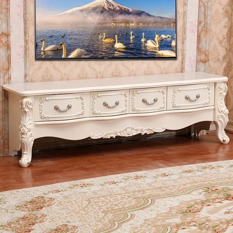 Unique Glamour Tv Stand Retro Elegant Simple White Vintage Display Cabinet Luxury Storage Cassettiera Camera Da Letto Furniture