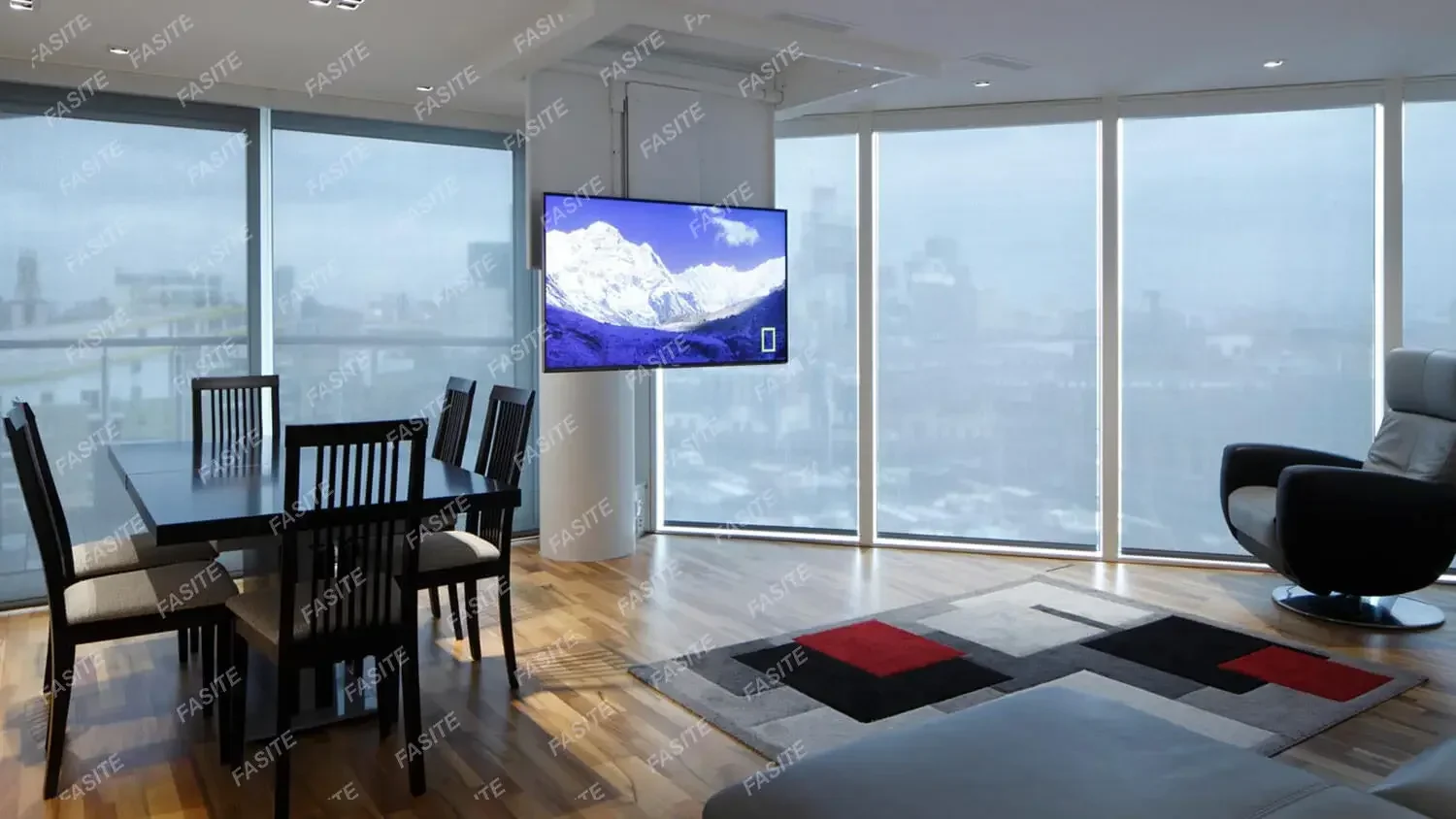 High Peormance Smart Electric Controllers TV Lift Bracket Flip Down for 32 46 55 75 100 inch Motorized Ceiling TV Lift