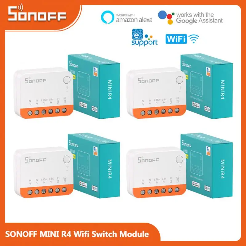 SONOFF MINI R4 Wifi Switch Module Smart 2 Way Switch Smart Home Works R5 S-MATE Voice Control Via Alexa Google Home Ewelink