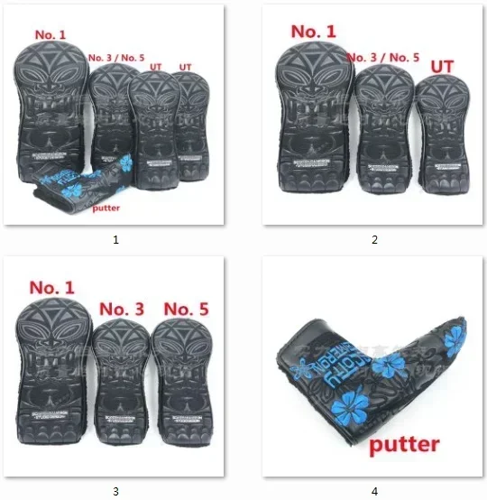 Golf accessories  PU Synthetic Leather Golf  head cover for No.1/No.3/No.5/UT Driver Fairway Wood Mixed Wood Putters