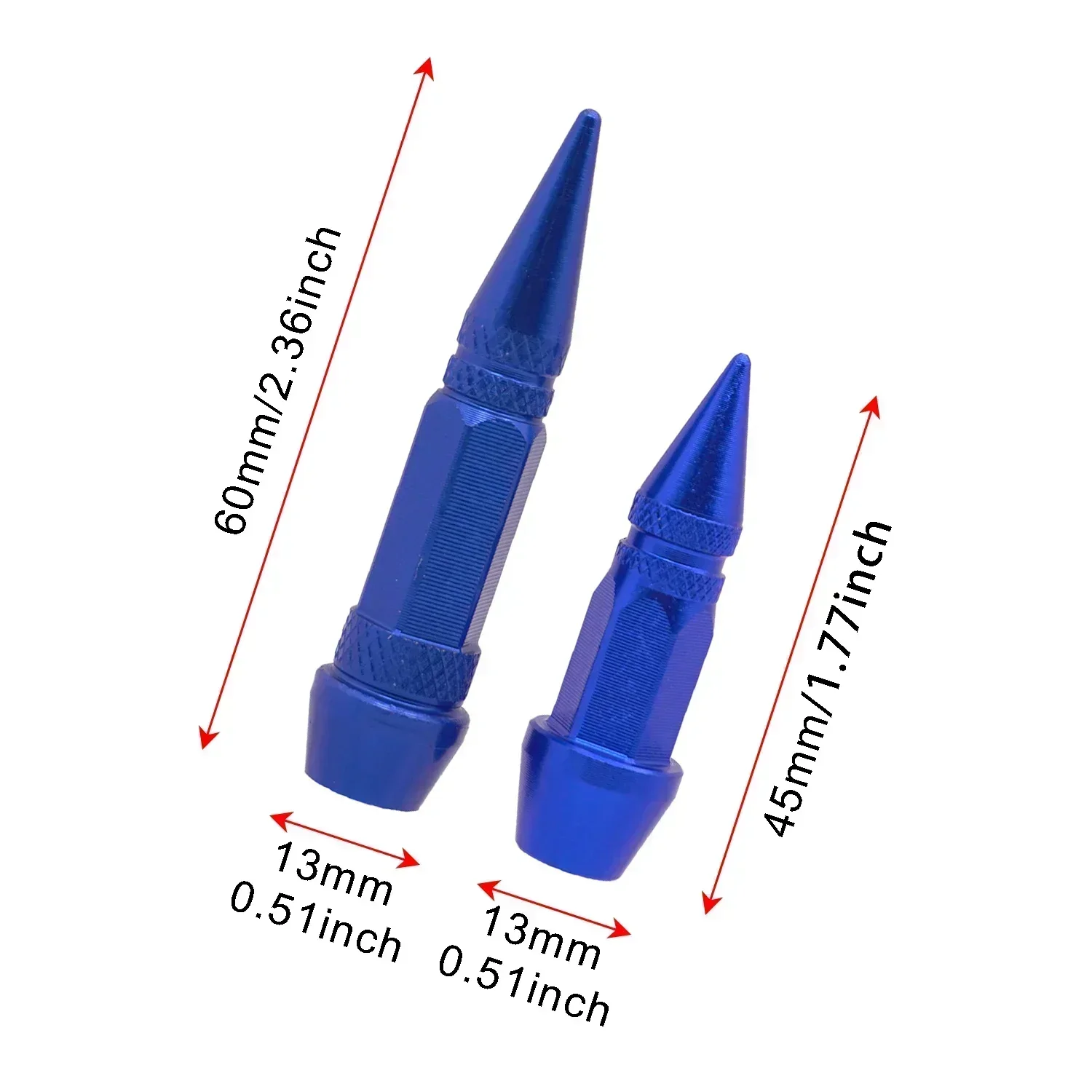 4pcs Long Pointed Tire Valve Caps for Automobiles and Motorcycles Tire Valve Cover Wear Parts Car Accessories