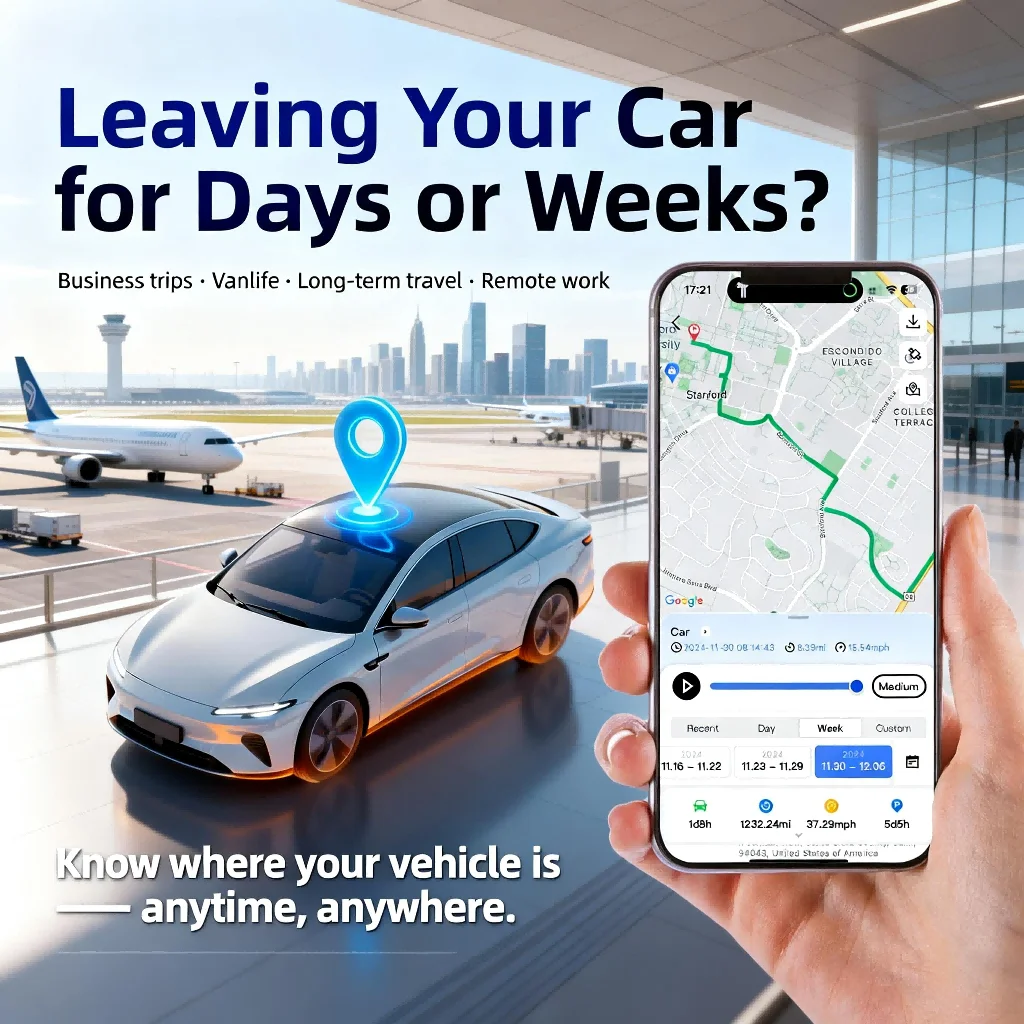 Wireless Car GPS Tracker Anti-Theft, Global Real-Time Vehicle Tracking with IoT SIM, Geo-Fence & Vibration Alarm, 15+ Days