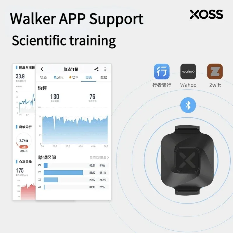 XOSS Vortex Speed Cadence Sensor for Bicycle Computer IPX7 Waterproof 300Hrs Battery Life Bluetooth ANT+ Bike Accessories MTB