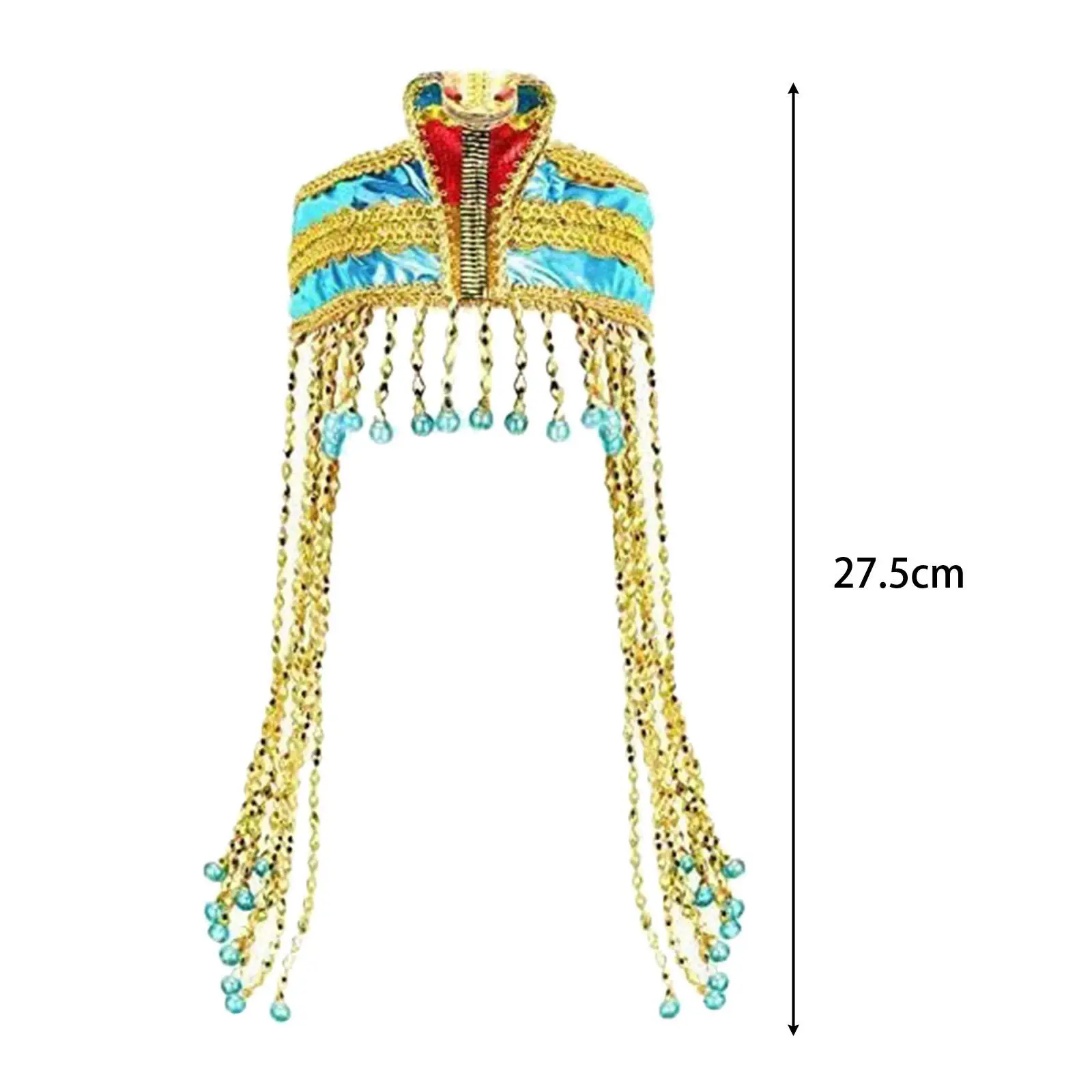 Ägyptischer Kopfschmuck, Perlenquaste, Stirnband, Schlangenform, Kopfschmuck, ägyptisches Kostümzubehör für Damen für Karneval, Urlaub
