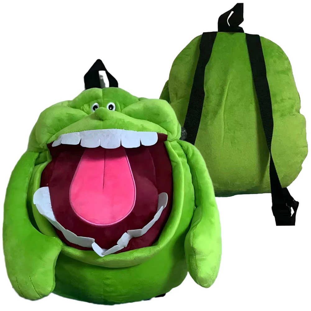 Fantasia Green Slimer Bag Mochila Película Fantasma Cosplay Buster Disfraz Accesorios de Disfraz Niños Hombres Halloween Carnaval Prop Regalo