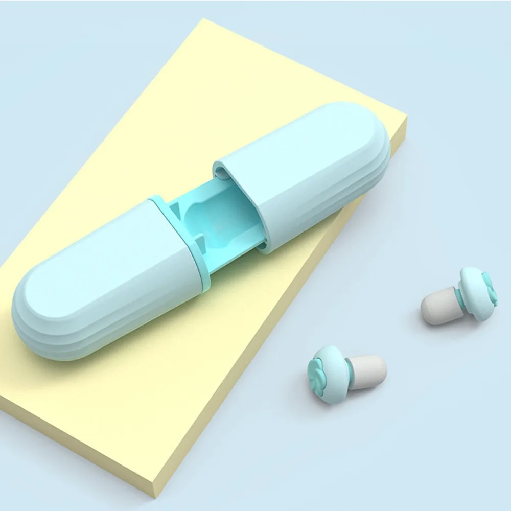 PP Noise Reduction Earplugs Blue Silicone Earplugs Length 27mm Sleeping Earplugs Sound Isolation Earplugs For Dormitory