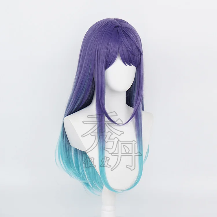 I Push The Child Kurokawa Akane Kurokawa Suono rosso Capelli lunghi Cos Viola Cambiamento graduale Parrucca cos per capelli lunghi lisci blu-verde