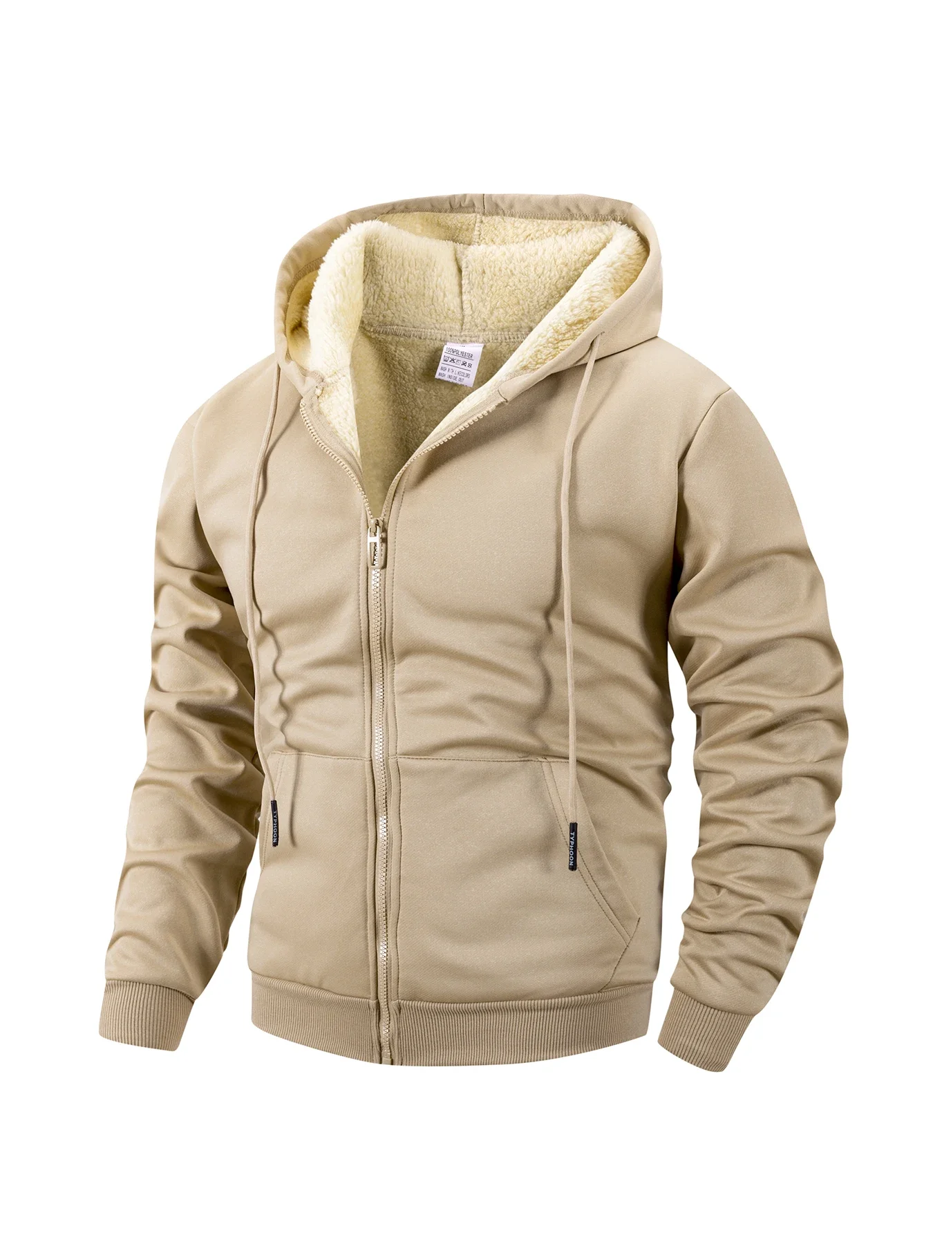 Winter Dicke Fleece Zipper Hoodies Verdicken Warme Jacken Langarm Sweatshirts Casual Sport Fleece Schwarz Mäntel Mit Kapuze Männer Mantel – Detail 2