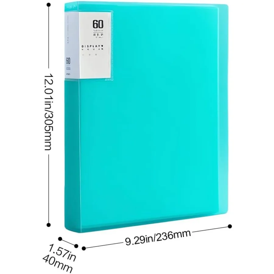 60 مجلد جيب بأكمام بلاستيكية 9.2 × 12 مجلد محفظة A4 مع ورقة شفافة واقية لعرض الكتب العرضية الفنية 120 Pa