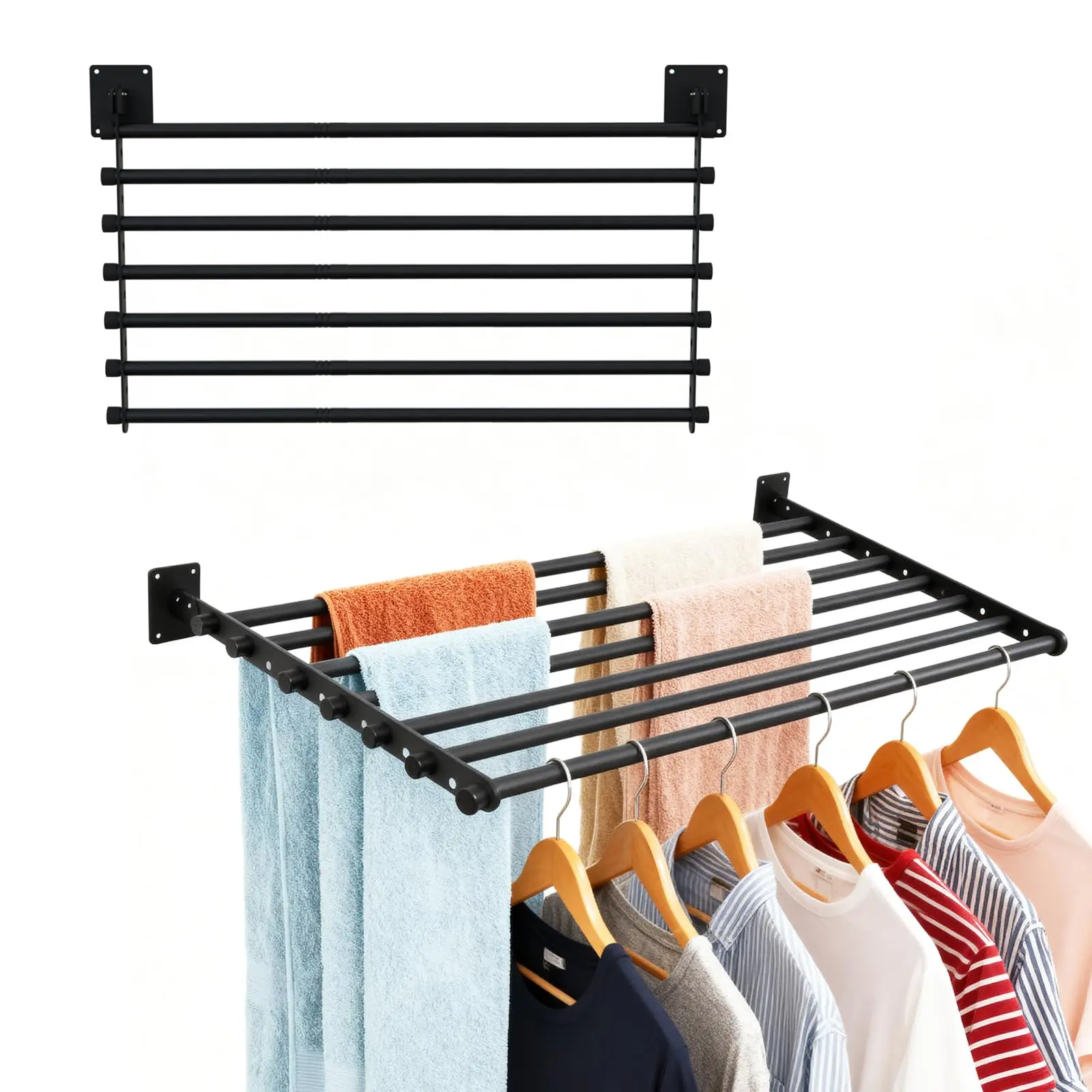 

Wall Mounted Collapsible Drying Rack 28 Inch Indoor Towel And Clothes Rack