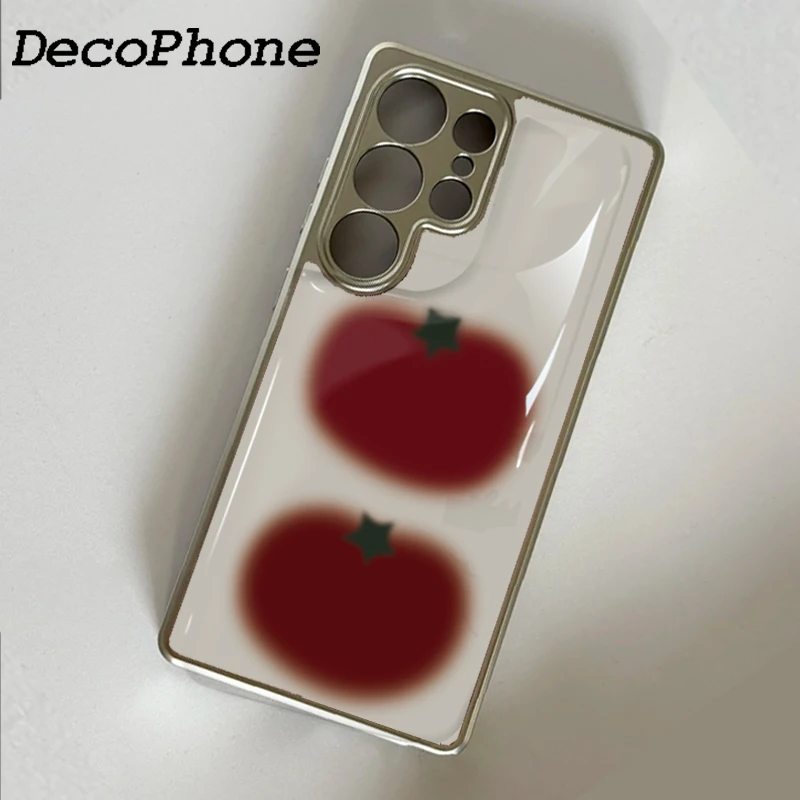 Epoxid-Handyhülle mit Tomatenmuster, stoßfest, für Samsung Galaxy 23/24/25/33 Plus FE ULTRA EDGE