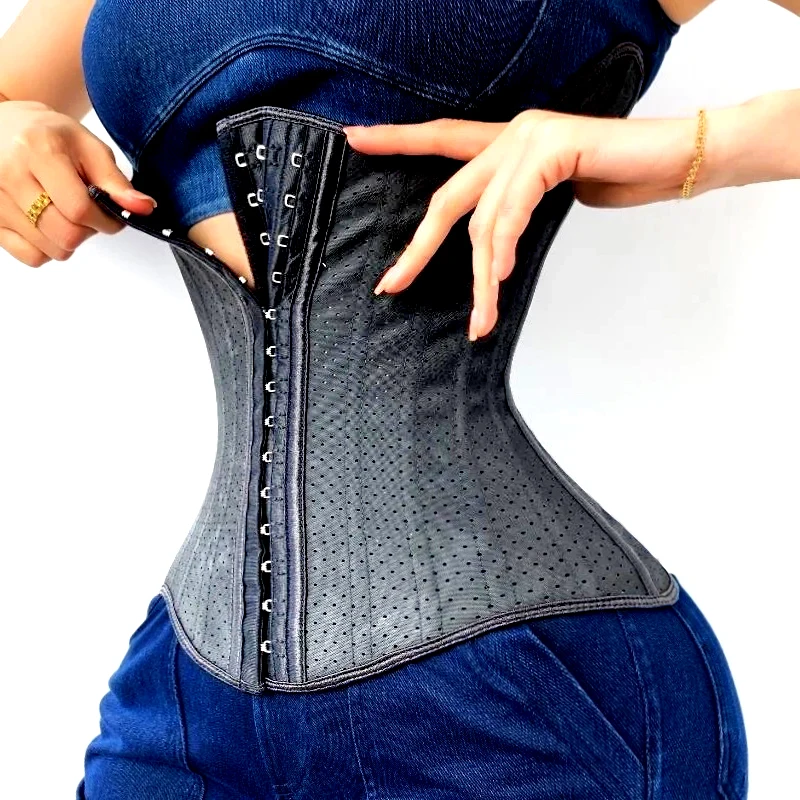 

AfruliA Fajas Colombianas Girdle High Compression Latex Waist Trainer Corset Slim Abdominal Body Shaper 25 Steel Bones Shapewear