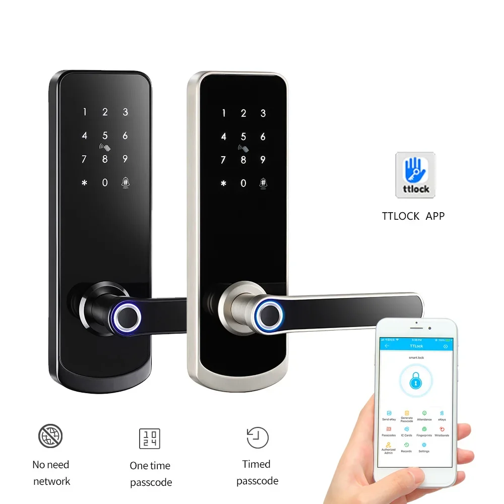 

yyhcElectronic Outdoor Smart Lock Waterproof Biometric Fingerprint Scanner Keyless Door Locks For Aluminum ttlock app door lock