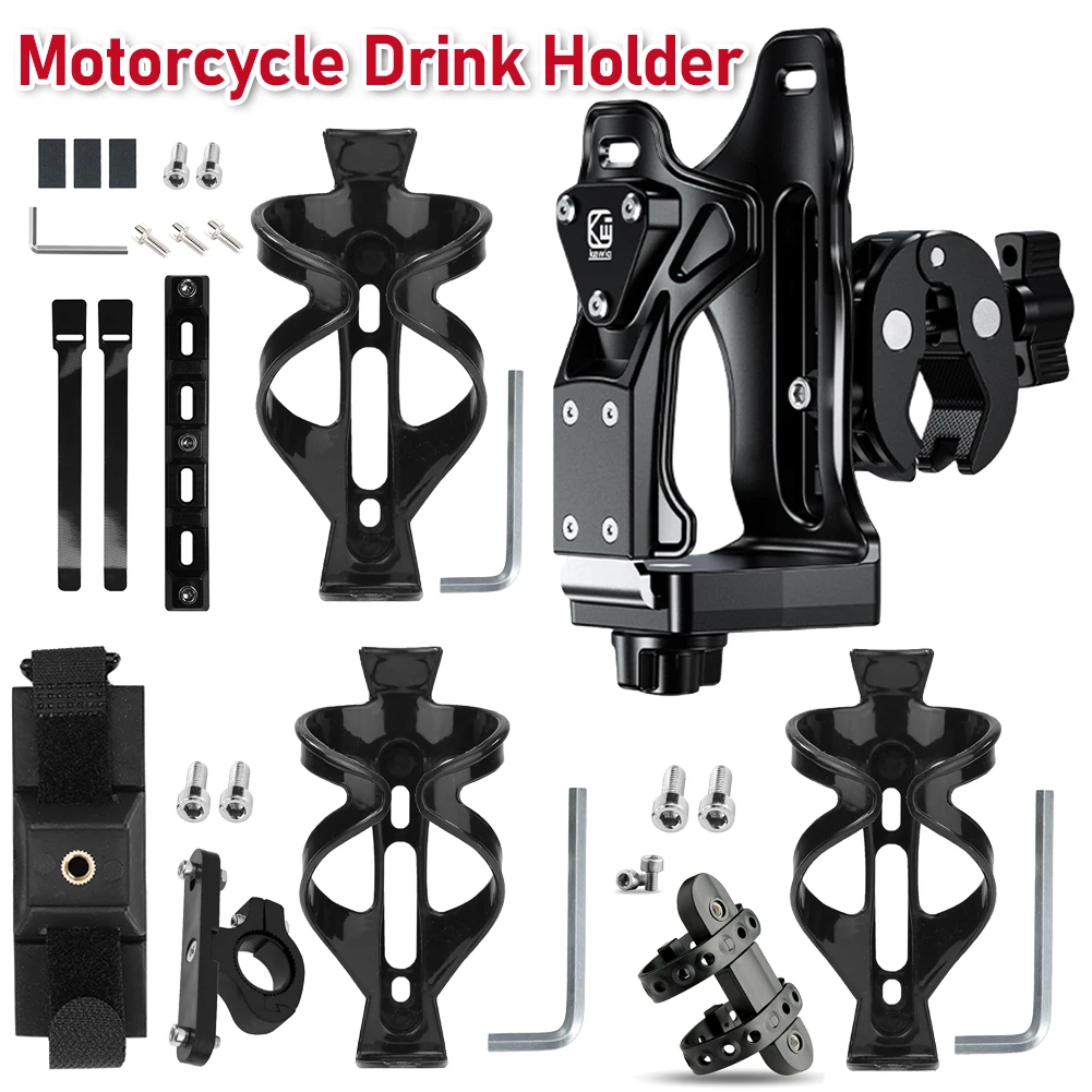 Universal Motorcycle Bicycle Beverage Water Bottle Drink Cup Holder Aluminum Alloy Fixed Beverage Stand for 50mm-90mm Kettles